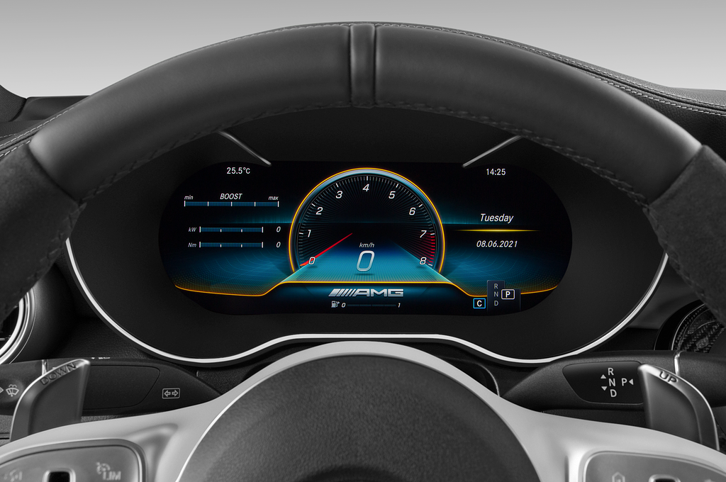 Mercedes GLC Coupe (Baujahr 2021) AMG GLC 63 S 5 Türen Tacho und Fahrerinstrumente