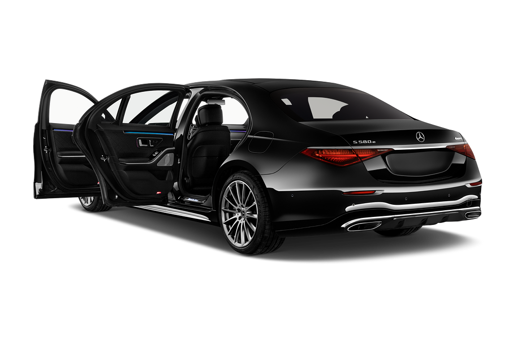 Mercedes S Class (Baujahr 2022) 580e AMG-Line 4 Türen Tür geöffnet