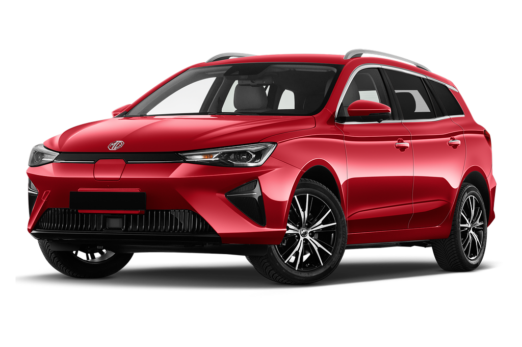 MG MG5 (Baujahr 2022) Luxury 5 Türen seitlich vorne mit Felge
