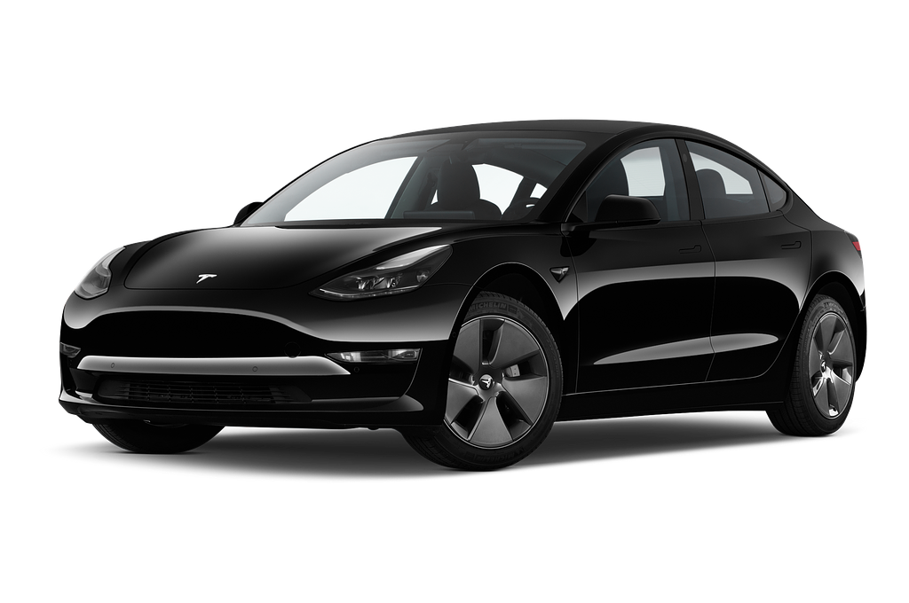 Tesla Model 3 (Baujahr 2022) Long Range 4 Türen seitlich vorne mit Felge