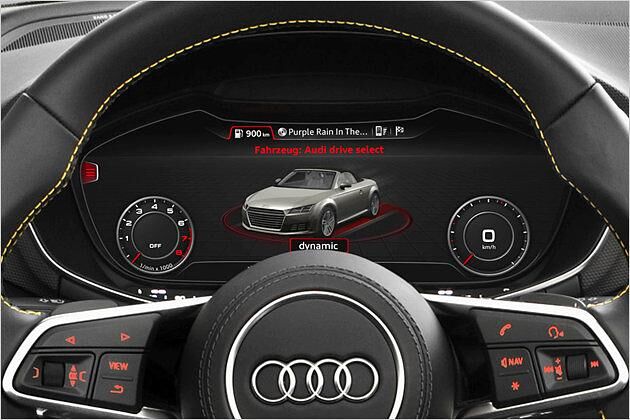 Das Setup-System drive select ist beim TTS Serie. Die Unterschiede zwischen der komfortablen und der dynamischen Einstellung sind bei Fahrwerk und Lenkung deutlich spürbar