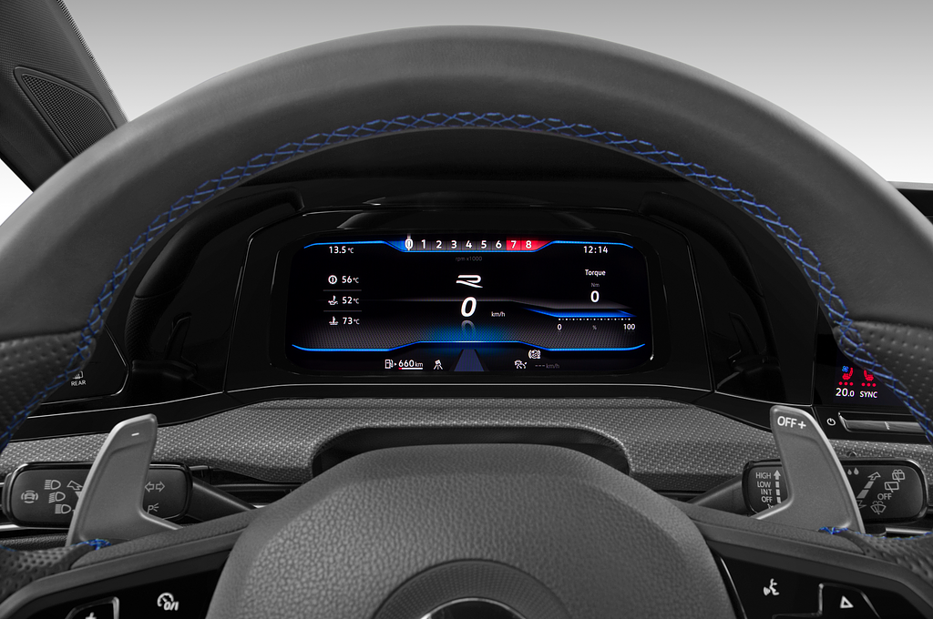 Volkswagen Golf (Baujahr 2021) R 5 Türen Tacho und Fahrerinstrumente