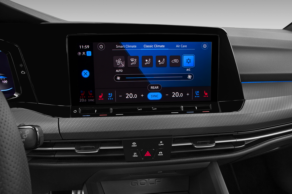Volkswagen Golf (Baujahr 2021) R 5 Türen Temperatur und Klimaanlage