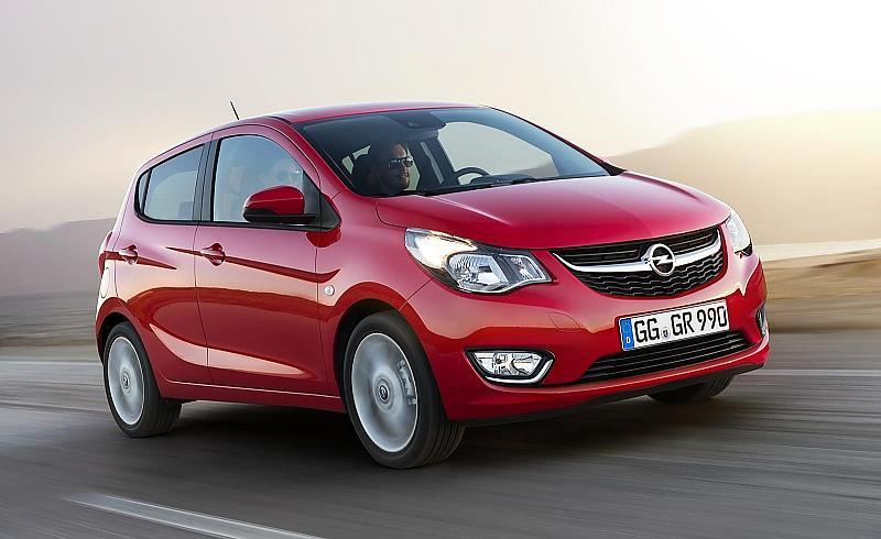 Von vorne zeigt der Opel Karl das markentypische Opel-Gesicht