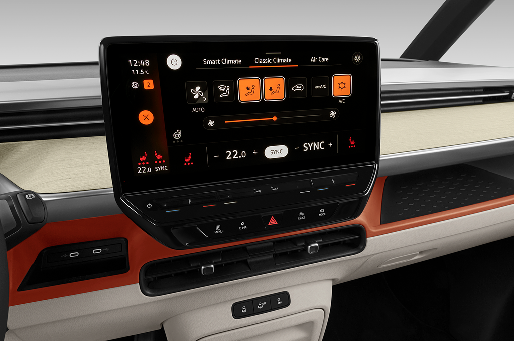 Volkswagen ID. Buzz (Baujahr 2023) Pro 4 Türen Temperatur und Klimaanlage