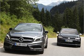 VW Golf R gegen Mercedes A 45 AMG: Test, technische Daten und Preise VW Golf R gegen Mercedes A 45 AMG: Test, technische Daten und Preise