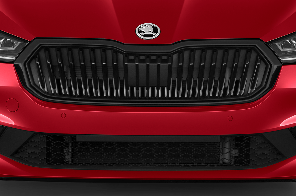 Skoda Fabia (Baujahr 2023) Monte Carlo 5 Türen Kühlergrill und Scheinwerfer