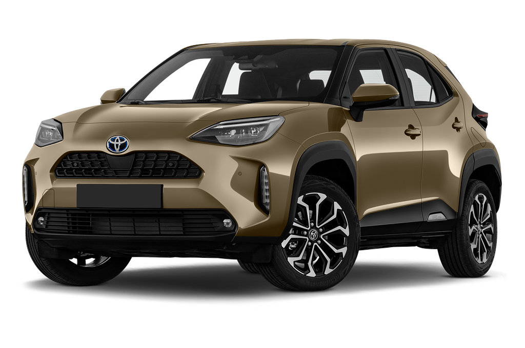 Toyota Yaris Cross Hybrid (Baujahr 2021) Team 5 Türen seitlich vorne mit Felge
