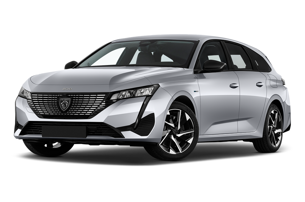 Peugeot 308 Plug-in Hybrid SW (Baujahr 2023) Allure Plug-in Hybrid 5 Türen seitlich vorne mit Felge