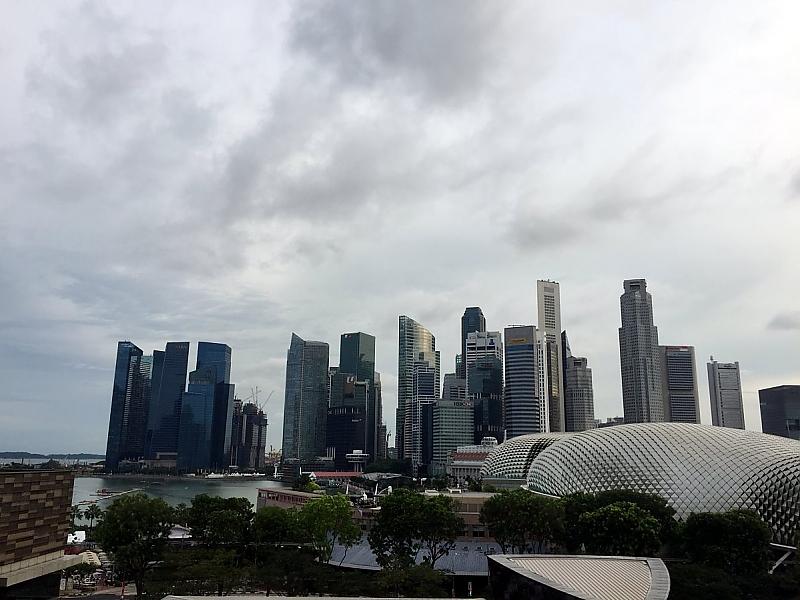Skyline des Financial Districts von Singapur