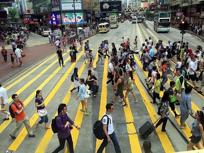 Auf den Straßen von Hong Kong