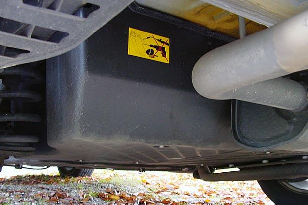 Die Gastanks sind unter dem Auto untergebracht