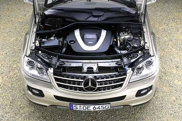 Hat reichlich Platz: 3,5-Liter-V6-Motor des ML 350