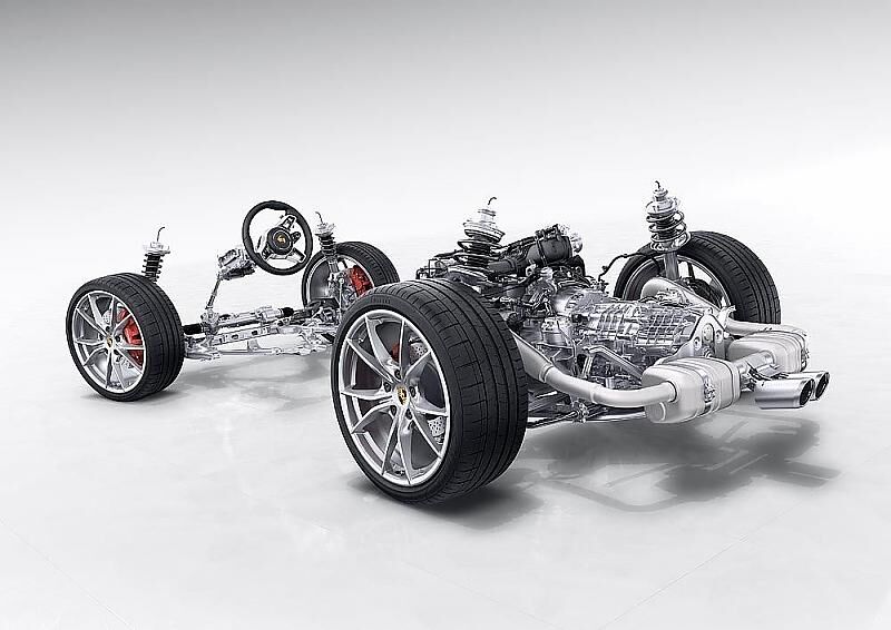Das Chassis des Porsche Boxster