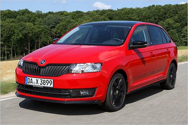 Rot-schwarzer Renner: Skoda Rapid Spaceback in der Ausstattungslinie Monte Carlo