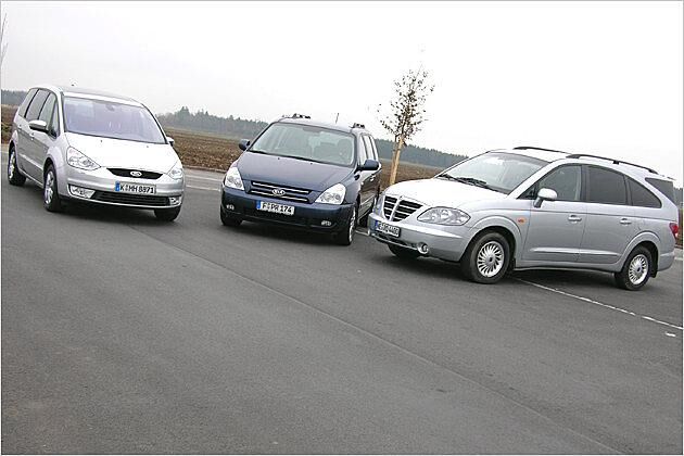 Ford Galaxy, Kia Carnival und SsangYong Rodius: Drei dicke Kisten