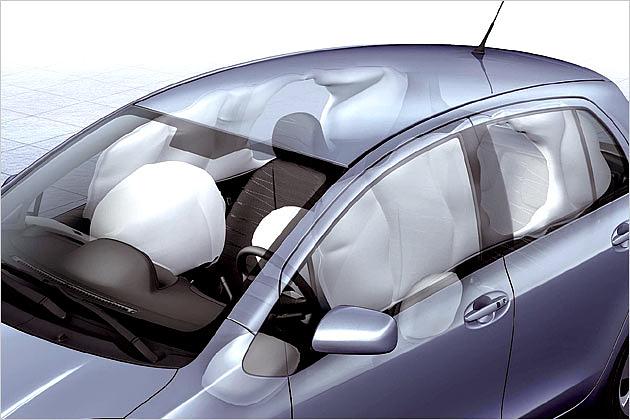 Neben viel Platz bietet der Yaris auch viel Sicherheit mit insgesamt sieben Airbags