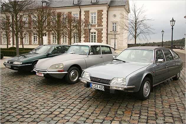 Generationen-Treff: Citroën XM, DS und CX (von links nach rechts)