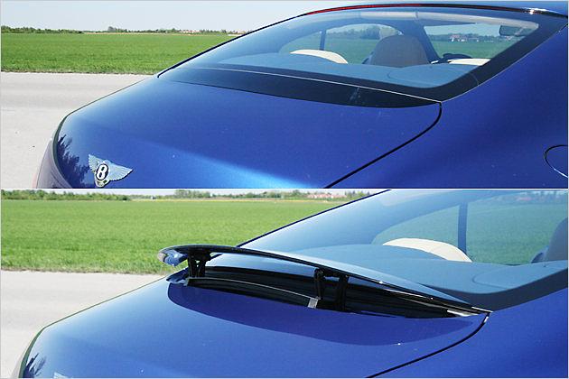 Fährt bei 145 km/h automatisch oder sonst auf Knopfdruck aus: Der kleine Spoiler
