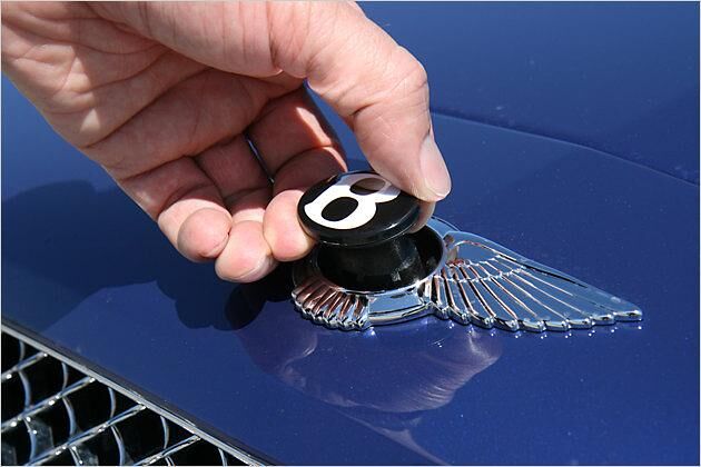 Den Knopf kann man dann bequem greifen und die Motorhaube hochziehen