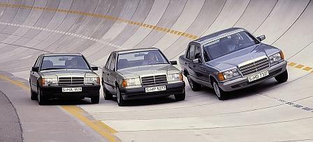Mercedes W124 (Mitte) mit 190 E und S-Klasse