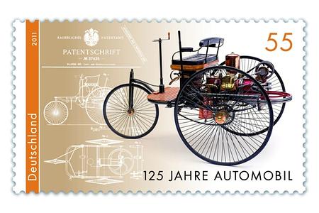 125 Jahre Automobil - Geburtstagsgrüße zum Kleben