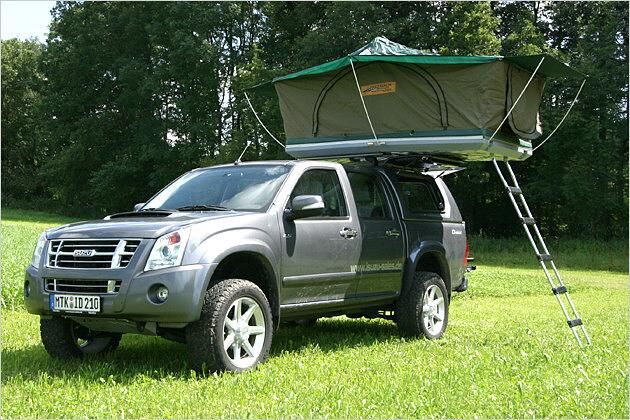 Abenteurer-Mobil: Der Isuzu D-Max ist auch in einer Campingversion mit Dachzelt erhältlich