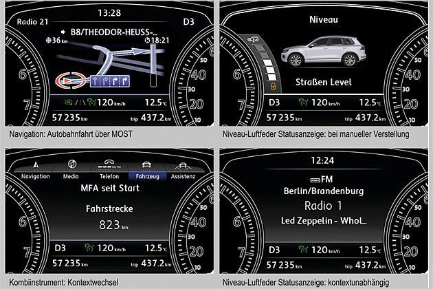 Die neue Generation des Kombi-Instruments stellt diverse Funktionen grafisch dar