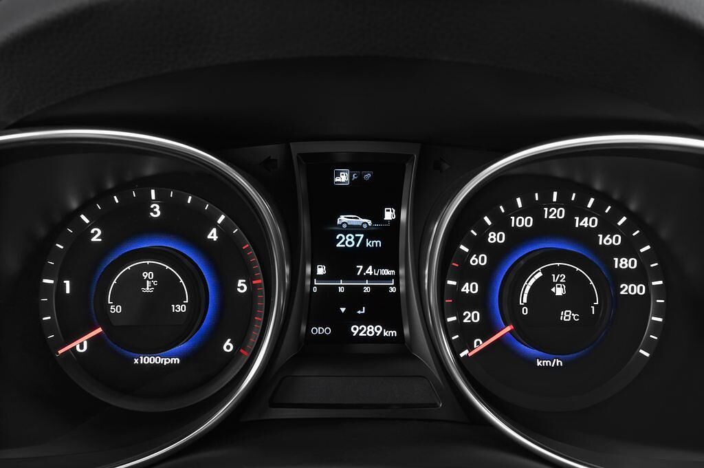 Hyundai Santa Fe (Baujahr 2013) Premium 5 Türen Tacho und Fahrerinstrumente