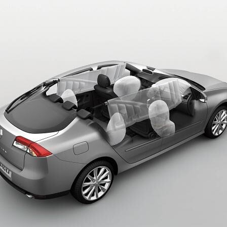 Typische Einbaulage der Airbags bei Renault (2009)