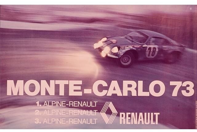 Werbeschild der Rallye Monte Carlo 1973