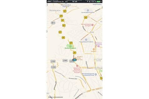 Der \"Traffic Monitor\" gibt die Verkehrslage wieder, das können andere Apps, wie Google Maps auch