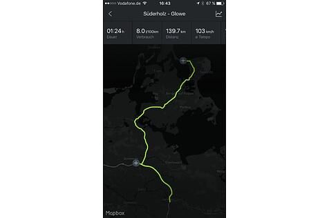 Die Fahrtstrecke wird genau aufgezeichnet und bei Bedarf visuell gezeigt