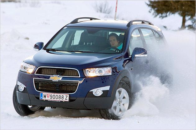 Mit dem neuen Chevrolet Captiva unterwegs auf Schnee und Eis