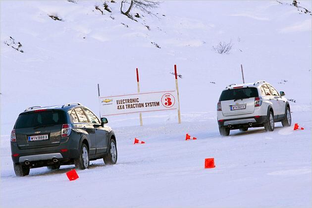 Chevrolet hatte den Schnee-Parcours zusammen mit dem österreichischen Automobilclub ÖAMTC präpariert