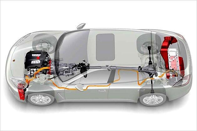 ... die 76 Kilogramm schwere Nickel-Metallhydrid-Batterie ist im Heck des Wagens untergebracht