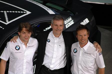 Augusto Farfus  (links), Jens Marquardt (Mitte) und Andy Priaulx