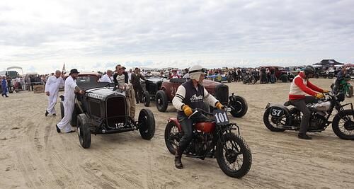 Panorama Motorfestival am Strand von Römö - Beachboys in Eile
