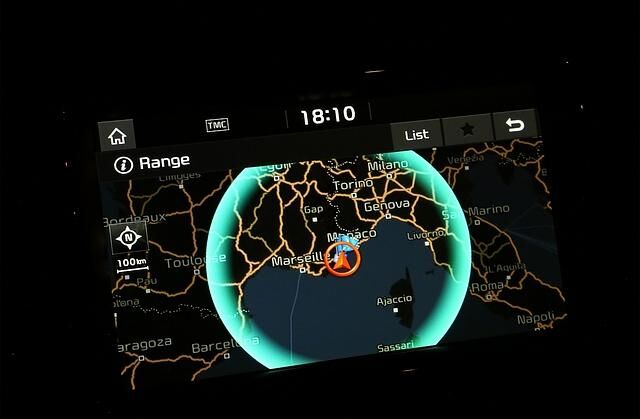 Die Reichweite wird im Navigationssystem angezeigt