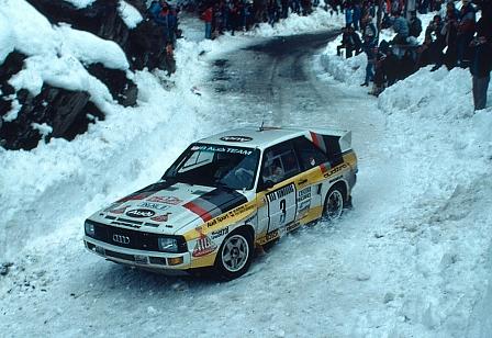 Audi Sport Quattro bei der Rallye Monte Carlo 1985