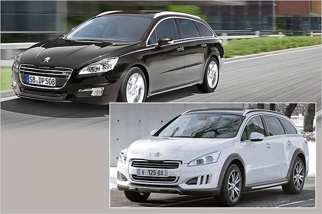 Optikvergleich: Der 508 RXH (unten rechts) setzt sich deutlich vom 508 SW ab