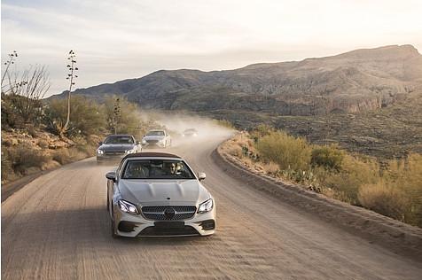 Mercedes E Klasse Cabrio Prototypenerprobung - das Fahrzeug ist eng mit dem E-Klasse Coupé verwandt