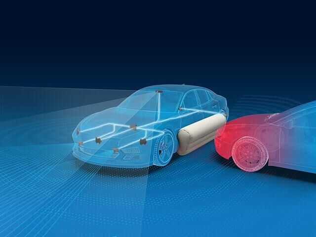 ZF hat ein Luftpolster an der Fahrzeugaußenseite entwickelt, das vor einem unvermeidlichen Unfall auslöst und die Verletzungsschwere um bis zu 40 Prozent vermindern könnte