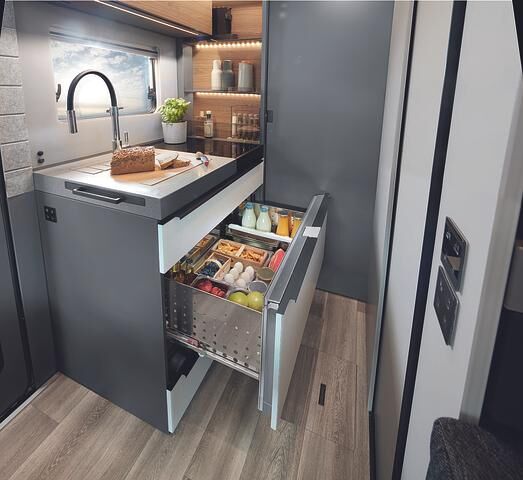 Die Küche bietet einen Kühlschrank