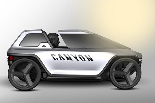 Mit offener Glaskuppel soll Mikromobil von Canyon während der Fahrt Cabriolet-Feeling vermitteln