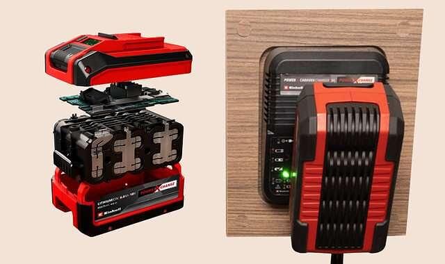 Das 6Ah starke Akkupack „Power X-Change“ der Marke Einhell ermöglicht eine Nacht lang auch mit dem Caravan elektrisch autark zu sein