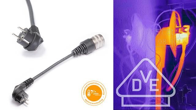 Der Schuko-Stecker verfügt über einen Temperatursensor