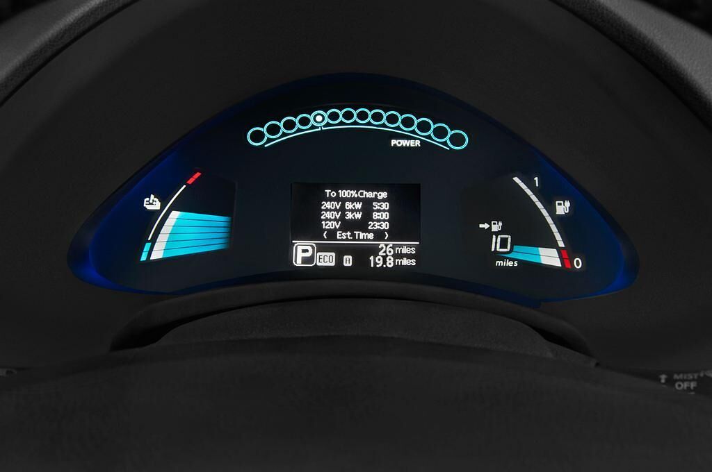 Nissan Leaf (Baujahr 2015) Visia 5 Türen Tacho und Fahrerinstrumente