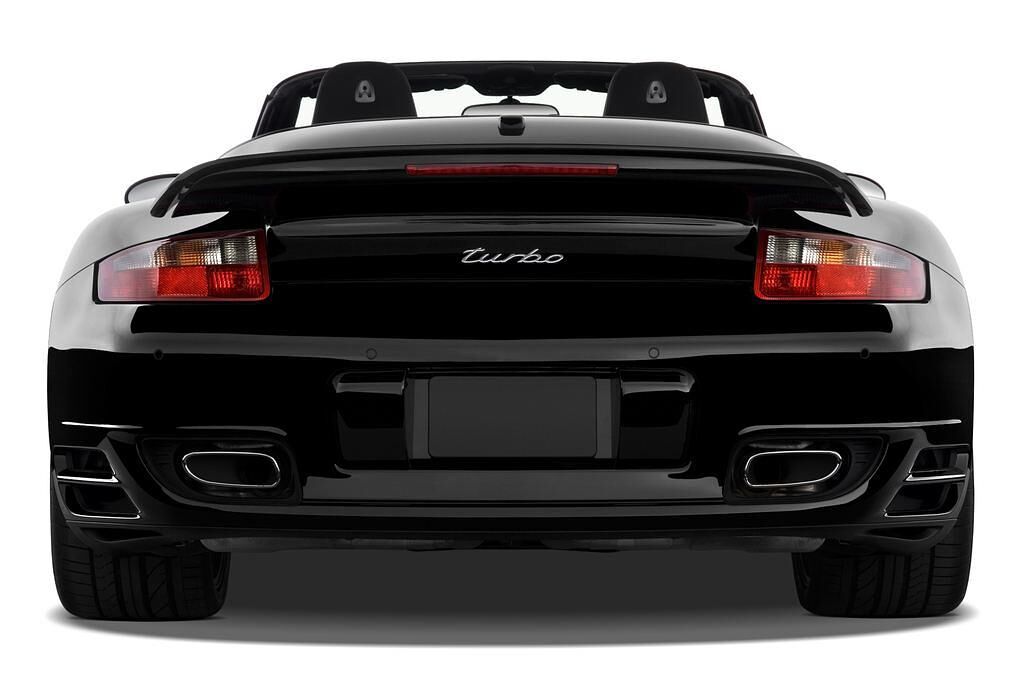 Porsche 911 (Baujahr 2010) Turbo Cabriolet 2 Türen Heckansicht
