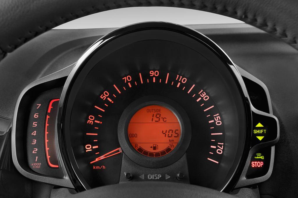 Toyota Aygo (Baujahr 2015) X-Cite 2WD MT 5 Türen Tacho und Fahrerinstrumente